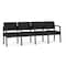 Lesro Lenox Steel 4 Seater with Center Arms, Black Seat, Black Back, 85.5 W 24.5 L 32 H LS4103 - alternate 1